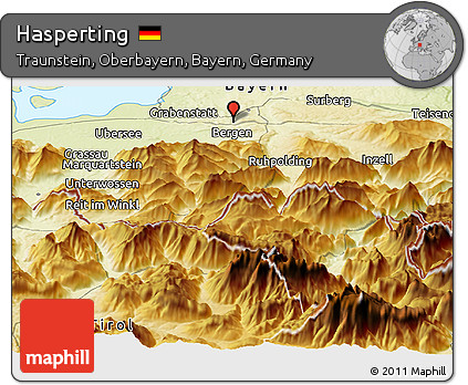 Physical Panoramic Map of Hasperting