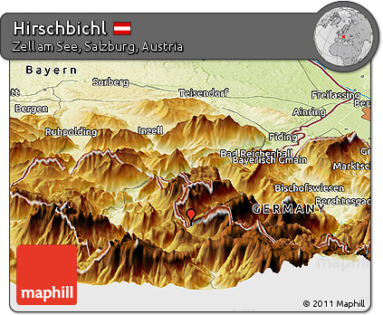 Physical Panoramic Map of Hirschbichl