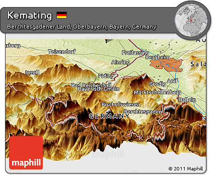 Physical Panoramic Map of Kemating