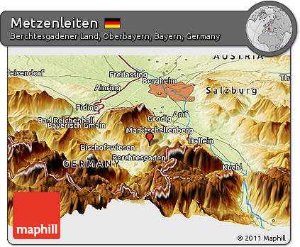 Physical Panoramic Map of Metzenleiten