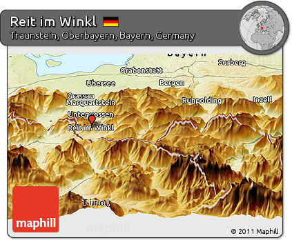 Physical Panoramic Map of Reit Im Winkl