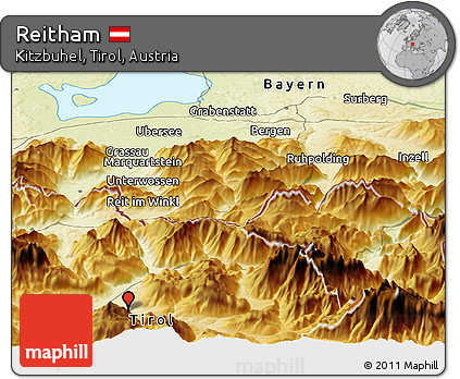 Physical Panoramic Map of Reitham
