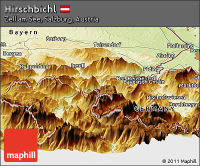 Physical Panoramic Map of Hirschbichl