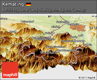 Physical Panoramic Map of Kemating