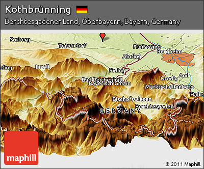 Physical Panoramic Map of Kothbrünning