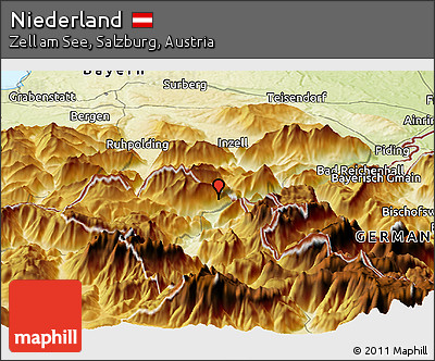 Physical Panoramic Map of Niederland