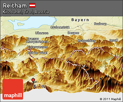 Physical Panoramic Map of Reitham