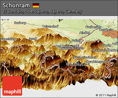 Physical Panoramic Map of Schönram