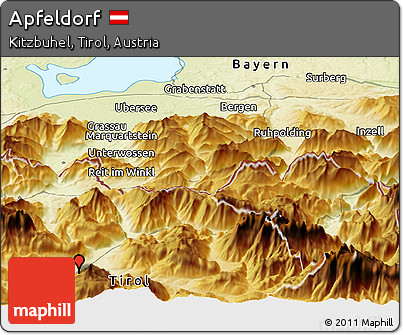 Physical Panoramic Map of Apfeldorf