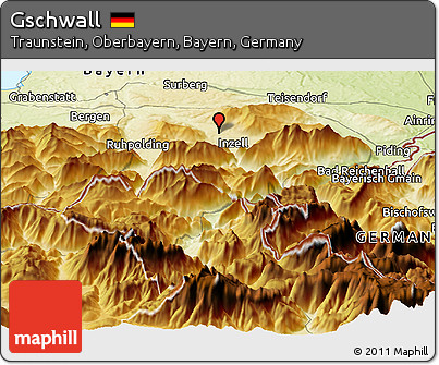 Physical Panoramic Map of Gschwall