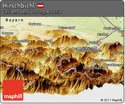 Physical Panoramic Map of Hirschbichl
