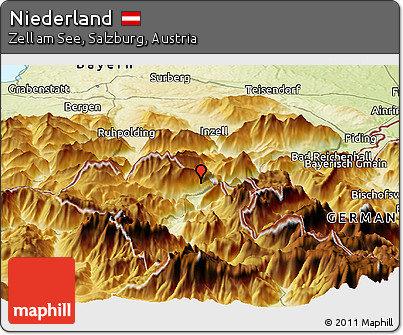 Physical Panoramic Map of Niederland