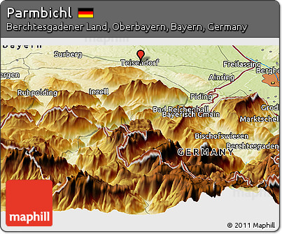 Physical Panoramic Map of Parmbichl