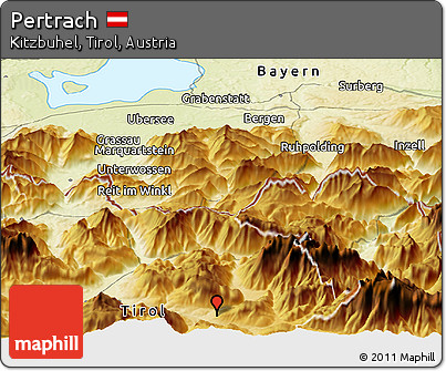 Physical Panoramic Map of Pertrach