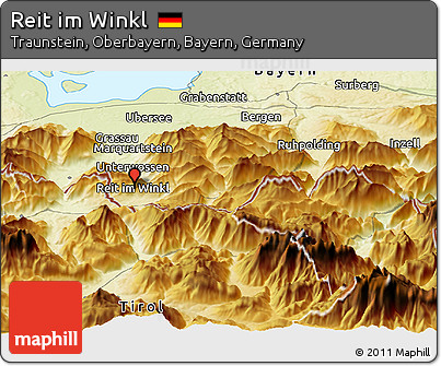 Physical Panoramic Map of Reit Im Winkl