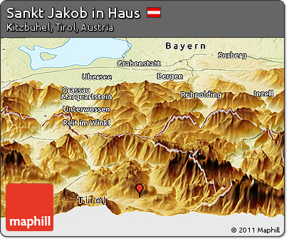 Physical Panoramic Map of Sankt Jakob In Haus