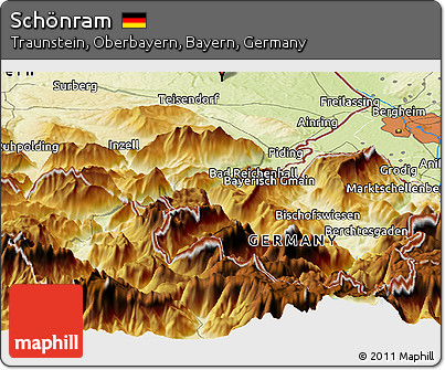 Physical Panoramic Map of Schönram