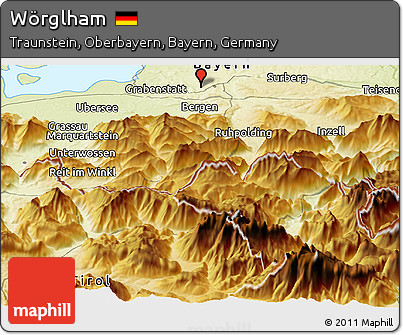 Physical Panoramic Map of Wörglham