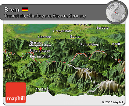 Satellite Panoramic Map of Brem