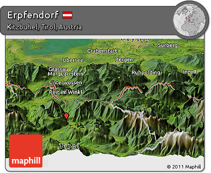 Satellite Panoramic Map of Erpfendorf