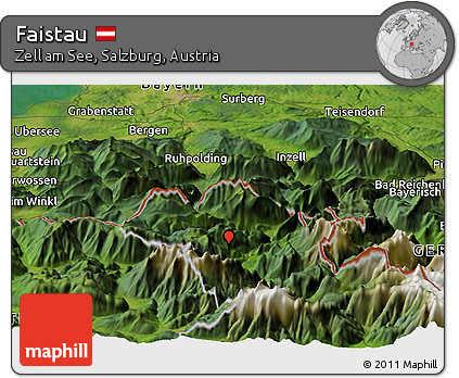 Satellite Panoramic Map of Faistau