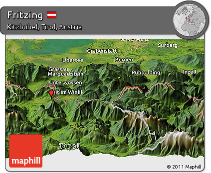 Satellite Panoramic Map of Fritzing