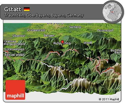 Satellite Panoramic Map of Gstatt