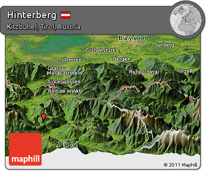 Satellite Panoramic Map of Hinterberg