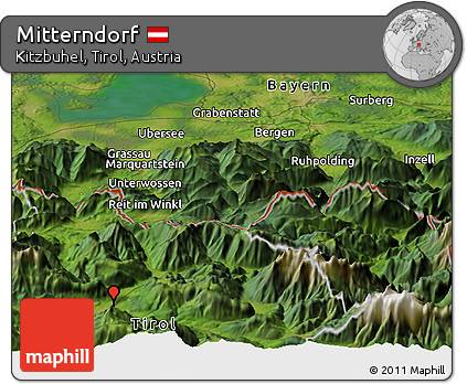 Satellite Panoramic Map of Mitterndorf