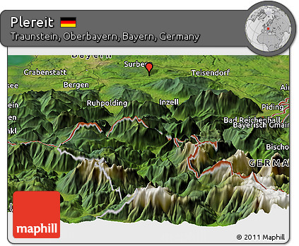 Satellite Panoramic Map of Plereit