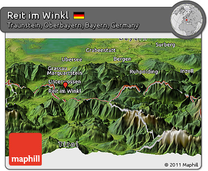 Satellite Panoramic Map of Reit Im Winkl