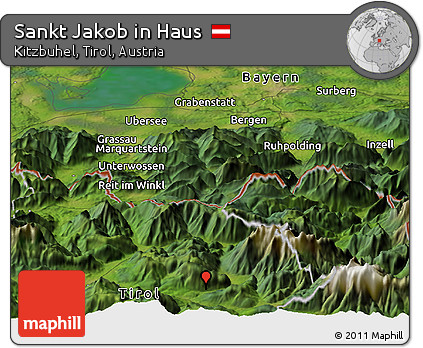 Satellite Panoramic Map of Sankt Jakob In Haus