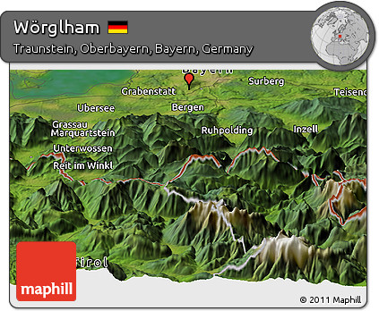 Satellite Panoramic Map of Wörglham