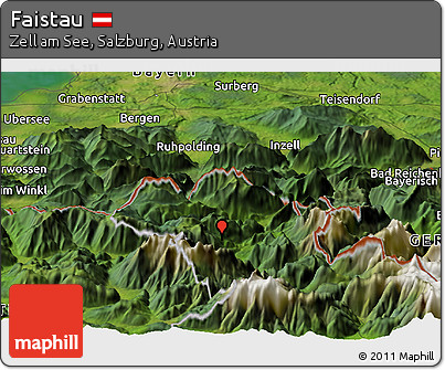 Satellite Panoramic Map of Faistau