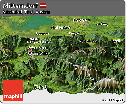 Satellite Panoramic Map of Mitterndorf