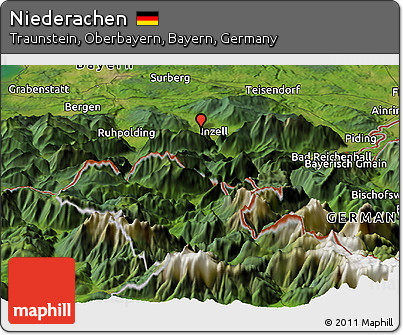Satellite Panoramic Map of Niederachen