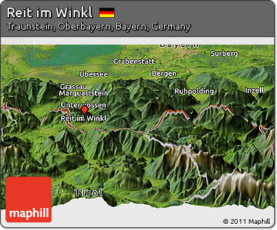 Satellite Panoramic Map of Reit Im Winkl