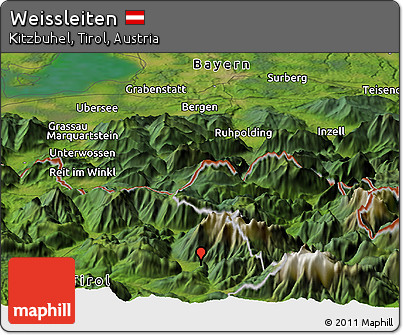 Satellite Panoramic Map of Weissleiten
