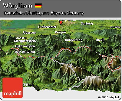 Satellite Panoramic Map of Wörglham