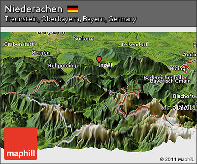 Satellite Panoramic Map of Niederachen