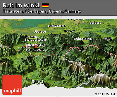 Satellite Panoramic Map of Reit Im Winkl