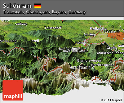 Satellite Panoramic Map of Schönram