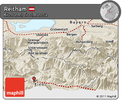 Shaded Relief Panoramic Map of Reitham