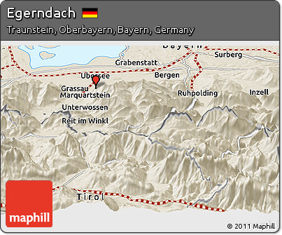 Shaded Relief Panoramic Map of Egerndach