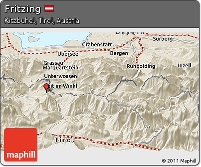 Shaded Relief Panoramic Map of Fritzing