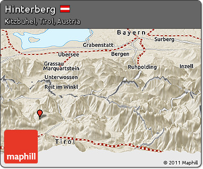 Shaded Relief Panoramic Map of Hinterberg