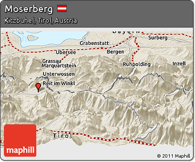 Shaded Relief Panoramic Map of Moserberg