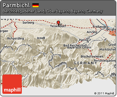 Shaded Relief Panoramic Map of Parmbichl