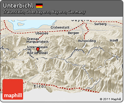 Shaded Relief Panoramic Map of Unterbichl