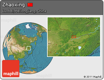 Satellite Location Map of Zhaoxing